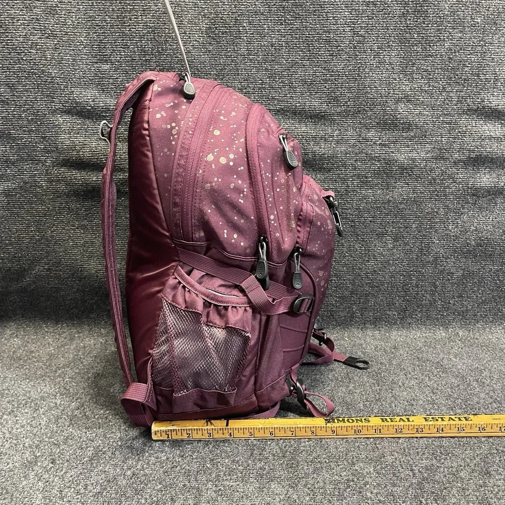 High Sierra 1146065 Swerve Maroon Gold Pattern School Laptop Backpack 53646-9666